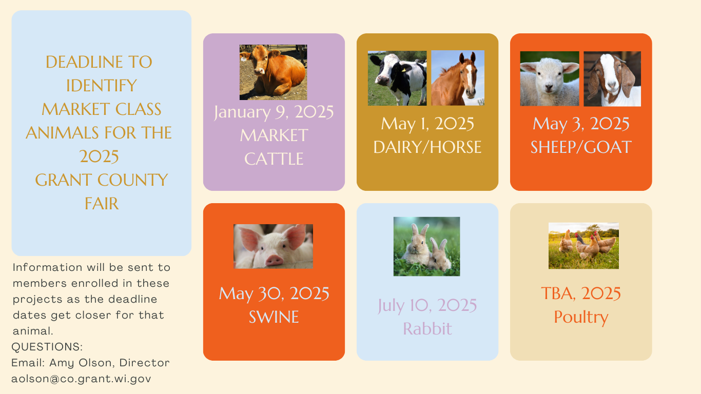 DEADLINE TO IDENTIFY MARKET ANIMALS FOR THE 2025